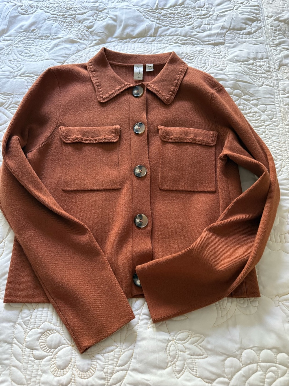 Joie Women’s Rust Button-Front Knit Jacket